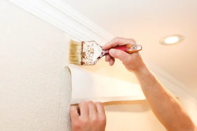 Pose de papier peint au Trioulou — revêtements muraux et toiles de verre